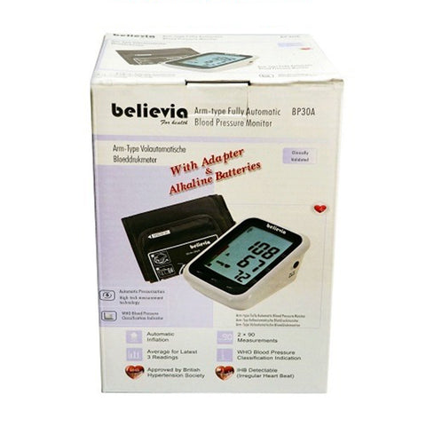 Believia BP30A Upper Arm Digital BP Machine with Adapter - Hopshop