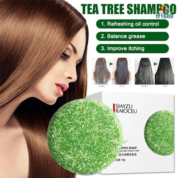 Siayzu raioceu tea tree & vitality shampoo soap 55g effectively removes mites and reduce odor - Hopshop