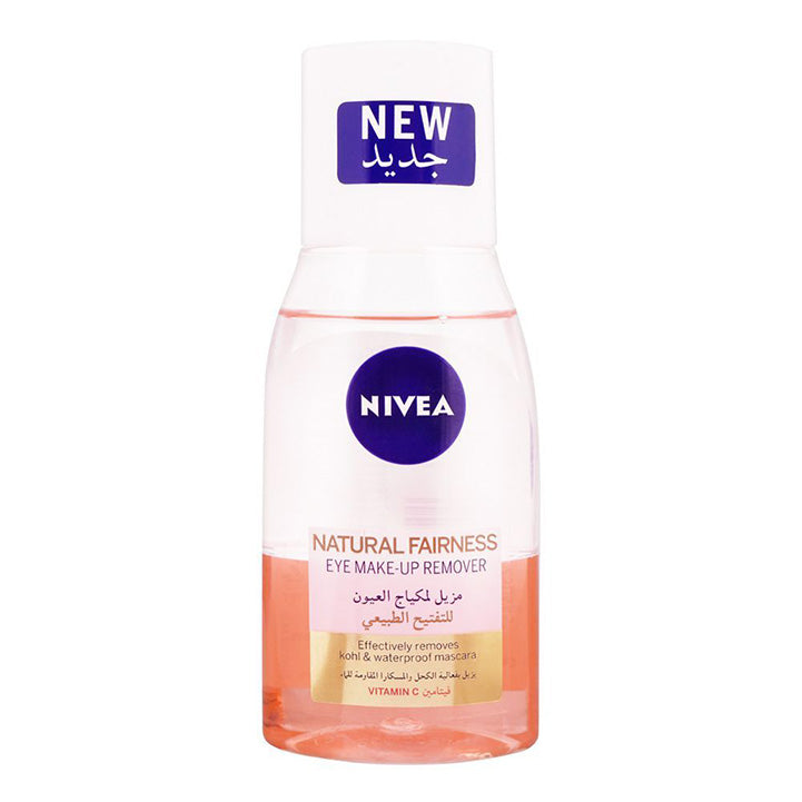 Nivea Natural Fairness Eye Make-Up Remover, Effectively Removes Kohl & Waterproof Mascara, 125ml