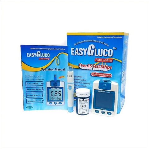 Easy-Gluco Meter with 25 free strips LIFETIME Warranty - Hopshop