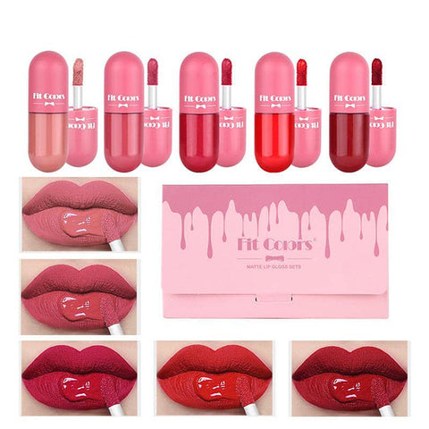 Fit colors matte lip gloss set of 5 pcs - Hopshop