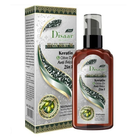 Disaar hair serum 2in1 keratin & olive oil anti frizz mild formula – 120ml - Hopshop