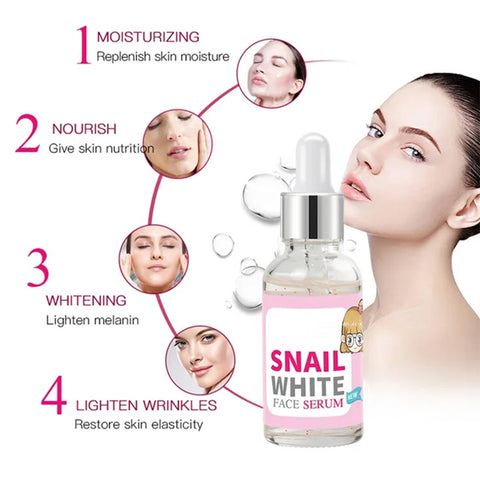 SNAIL WHITE FACE SERUM MOISTURIZING ANTI-WRINKLE ANTI-AGING WHITENING ESSENCE FACE SERUM 30ML