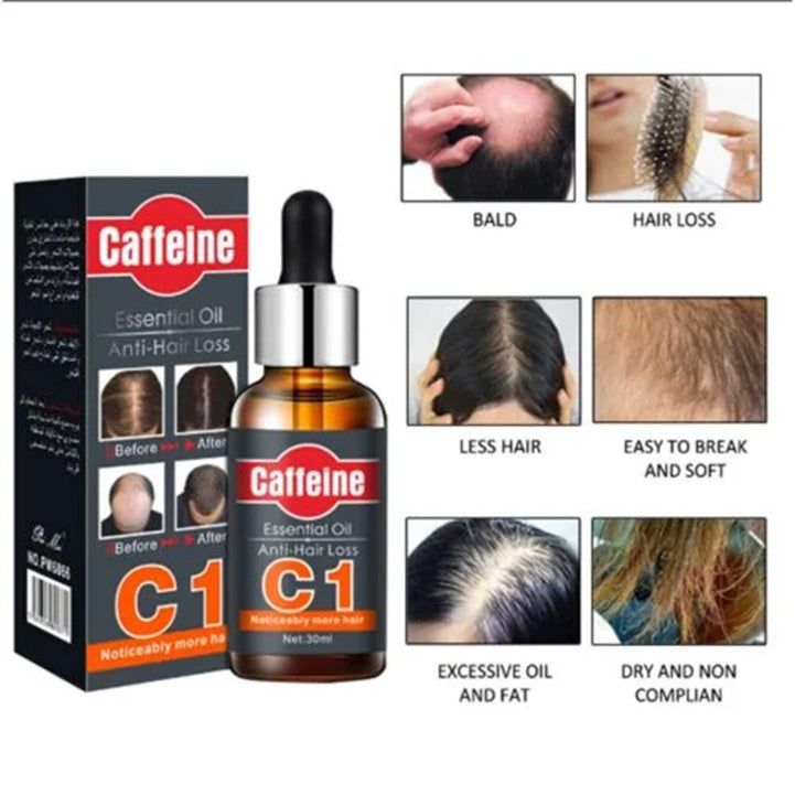 Caffenine anti-hair loss essential oil hair care 30ml - Hopshop