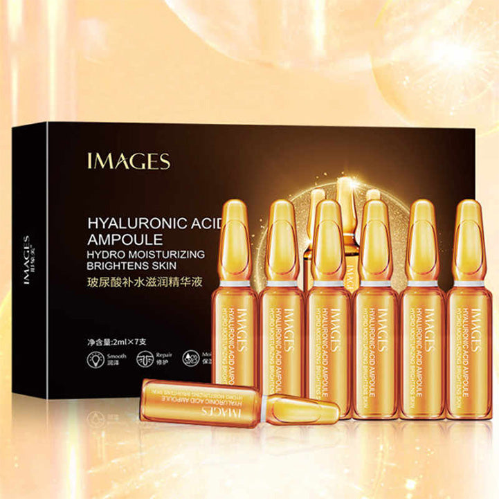 IMAGES 7PCS HYALURONIC ACID AMPOULE FACE SERUM HYDRO MOISTURIZING BRIGHTENS SKIN