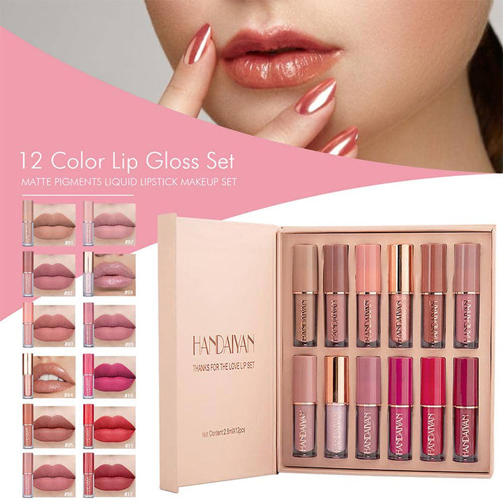 Handaiyan liquid lipstick – 12pcs set imported - Hopshop