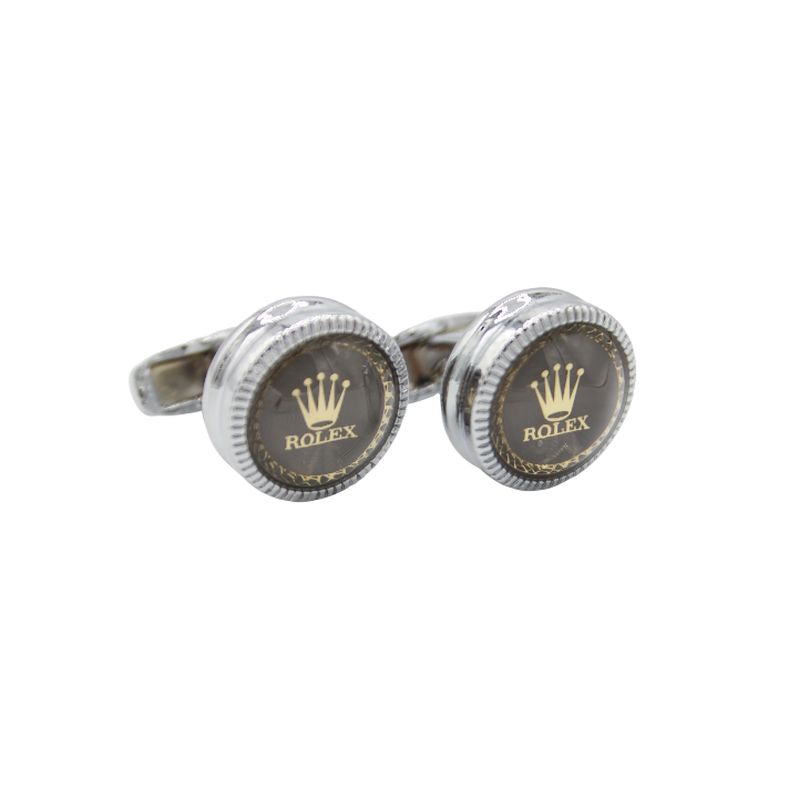 Crown Branded Black Gold Cufflinks Stud - Hopshop