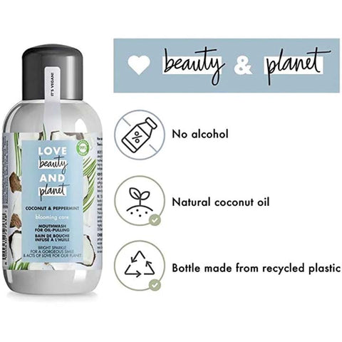 Love beauty and planet blooming care coconut and peppermint oil-pulling mouthwash, 250 ml - Hopshop