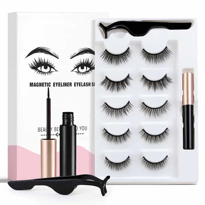 Full strip magnetic eyeliner eyelashes set fresh stock - Hopshop