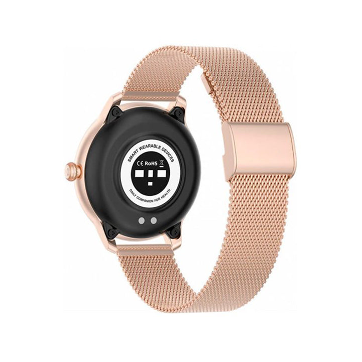 Kieslect Lady Smart Watch L11 with Dual Straps Gold Metal & Silicon Maroon - Hopshop