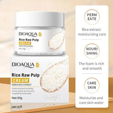 Bioaqua Pack of 5 Rice Raw Pulp Glow & Whitening Rice Skincare Series, 50g