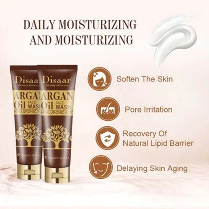 Disaar argan oil hyaluronic acid face deep cleansing moisturizing face wash 100ml original - Hopshop