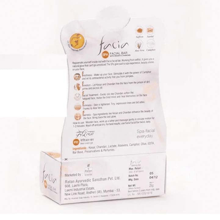 Facia spa facial bar with zaafran and chandan 25gm (indian) for all type of skin issues - Hopshop