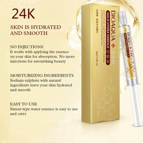 Bioaqua 24k gold foil water light needle collagen smear hyaluronic acid moisturizing face serum skin care 10ml - Hopshop