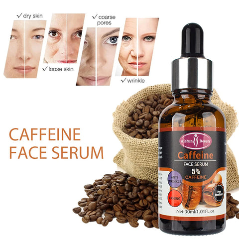 Aichun beauty 5% caffeine face serum moisturizing anti-wrinkle firming facial repair damaged skin care 30ml	650 - Hopshop