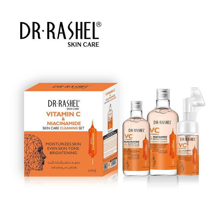 Dr Rashel 3 PC Set Vitamin C & Niacinamide Brightening Skin Care Cleansing Series