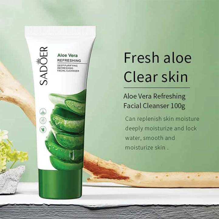 Sadoer deep aloe vera purifying moisturizing refreshing facial cleanser - Hopshop