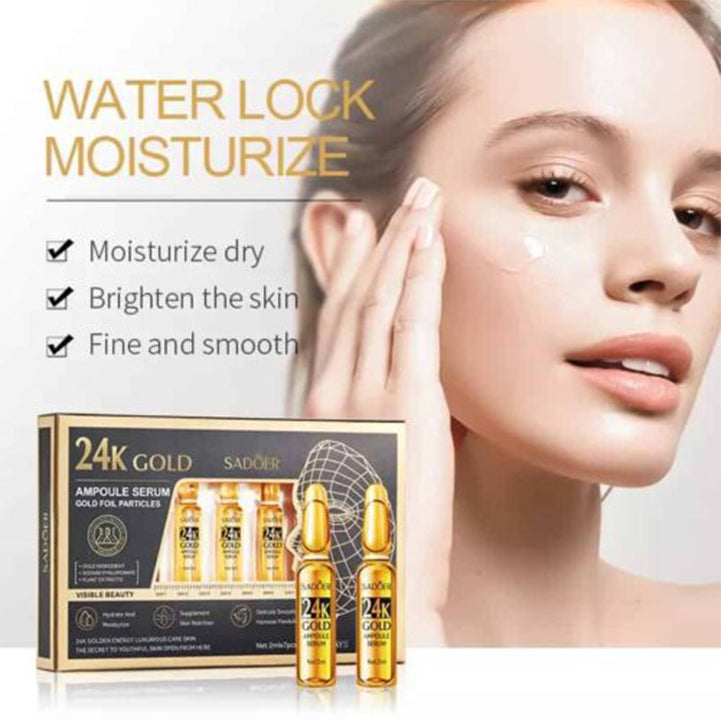 Sadoer repair tender skin 24k gold ampoule face serum 7pcs - Hopshop