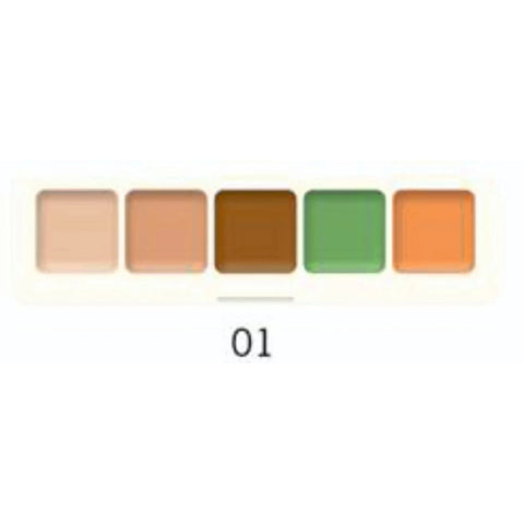 Sale Premium Quality 5 IN ONE Base Concealer Palette Shade Concealer (Multicolour - 01)