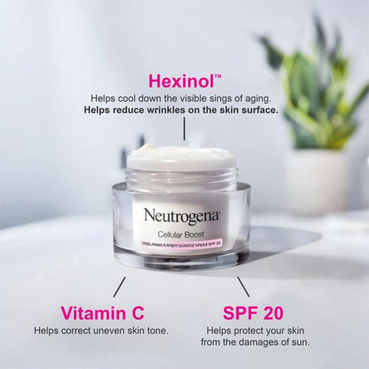 NEUTROGENA CELLULAR BOOST DE-AGEING DAY CARE SPF20 50ML - Hopshop