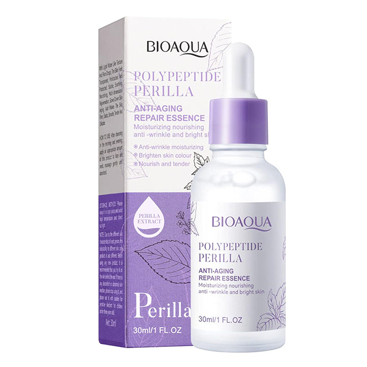 Bioaqua Hyaluronic Acid Moisturizing Nourish Polypeptide Perilla Anti-Aging Face Serum Smooth Pores Repair Essence 30ml