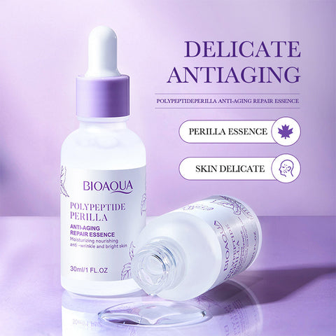 Bioaqua Hyaluronic Acid Moisturizing Nourish Polypeptide Perilla Anti-Aging Face Serum Smooth Pores Repair Essence 30ml