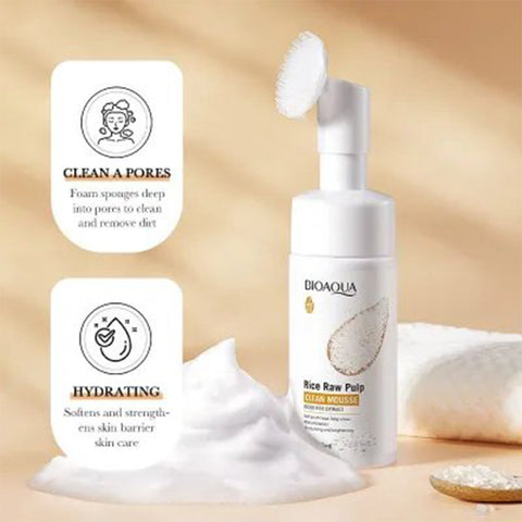 Bioaqua rice raw Pulp Face Wash Cleanser Deep Cleaning & Hydrating Facial Cleansers 120ml