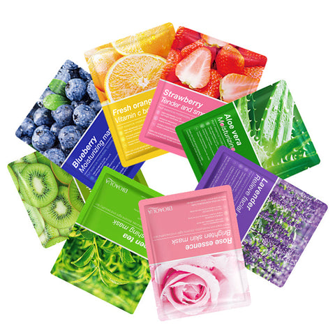 Bioaqua Pack Of 5 Fruit Plant Extract Moisturizing Brighten Facial Sheet Mask