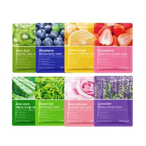 Bioaqua Pack Of 5 Fruit Plant Extract Moisturizing Brighten Facial Sheet Mask