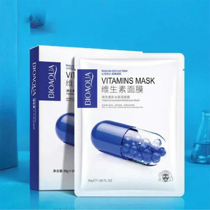 Bioaqua pack of 5 vitamins hydration moisture face sheet mask - Hopshop