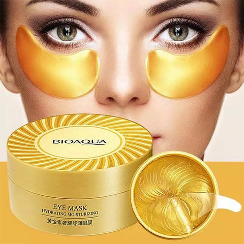 Bioaqua 60Pcs Gold Collagen Eye Mask Anti Wrinkle Sleep Crystal Eye Patch Moisturizing Dark Circles Remover Eye Mask Eye Care