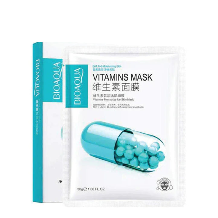 Bioaqua vitamins moisture ice skin mask face sheet mask pack of 5 - Hopshop