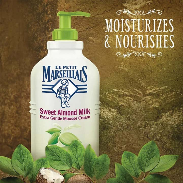 Le petit marseillais mousse cream sweet almond milk extra gentle 300ml - Hopshop