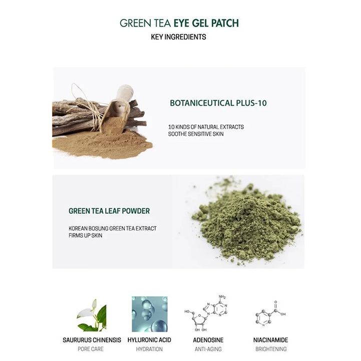 jayjun green tea eye gel patches 30 pairs - Hopshop