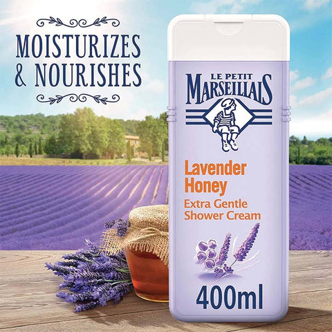 Le petit marseillais body wash, lavender honey, extra gentle shower cream, 400ml original - Hopshop