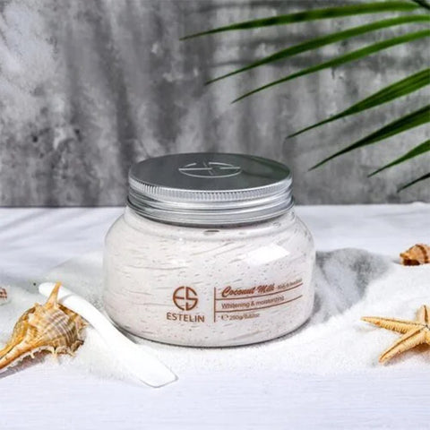 Estelin coconut milk body and face scrub authentic - Hopshop