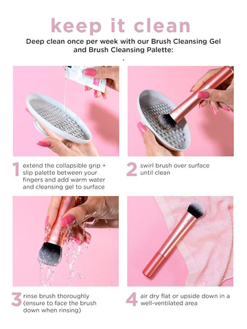 Real Techniques - Travel Essentials Makeup Brush Kit, Makeup Brush, Multicolored, Vegan Synthetic Makeup Brush Bristles