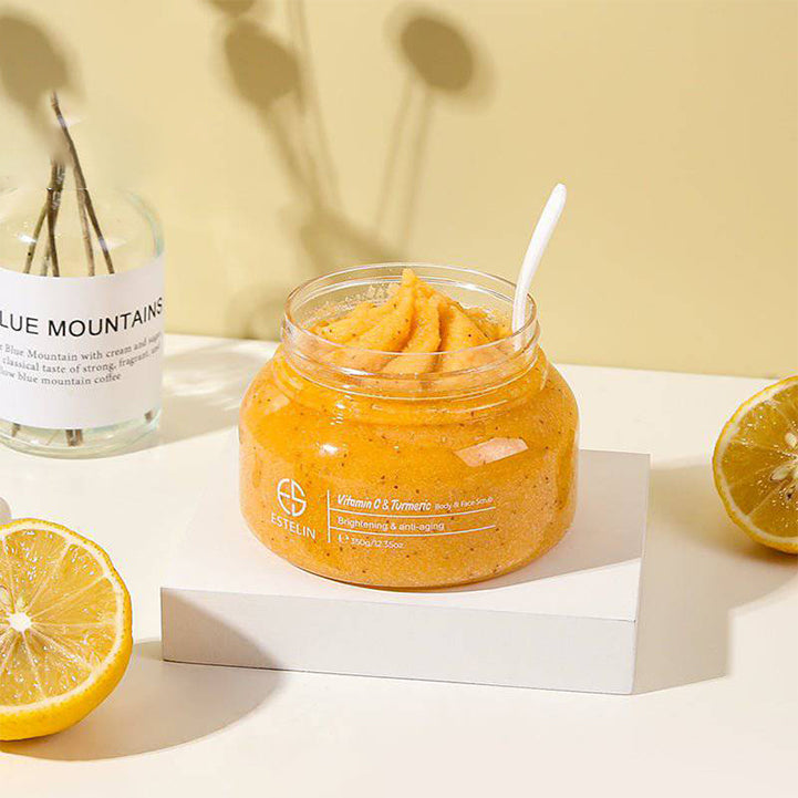 vitamin c & turmeric body & face scrub fresh stock - Hopshop