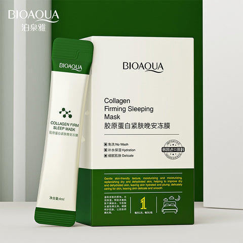 Bioaqua Collagen Firming Sleeping Mask - Anti Aging Skin Nourishing Gel Mask - 20 Pcs