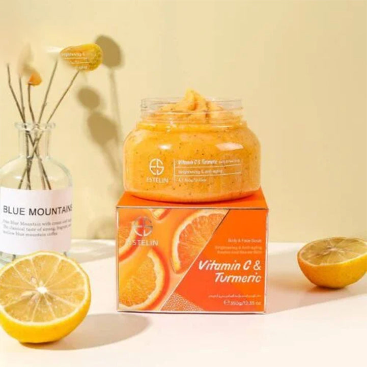 vitamin c & turmeric body & face scrub fresh stock - Hopshop