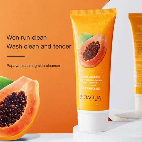 BIOAQUA wash pore cleaning Papaya extract moisturizing smooth face cleanser