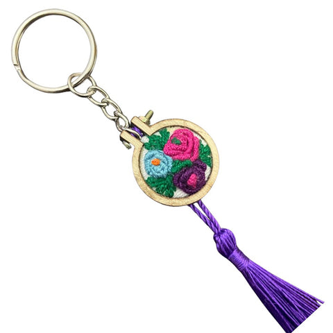 Embroidered Garden Handcrafted Keychain