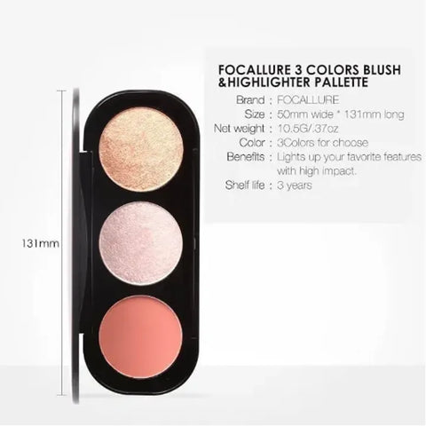 FOCALLURE Blush & Highlight Makeup Palette 02