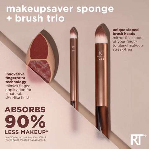Real Techniques- Makeupsaver Sponge + Brush Trio