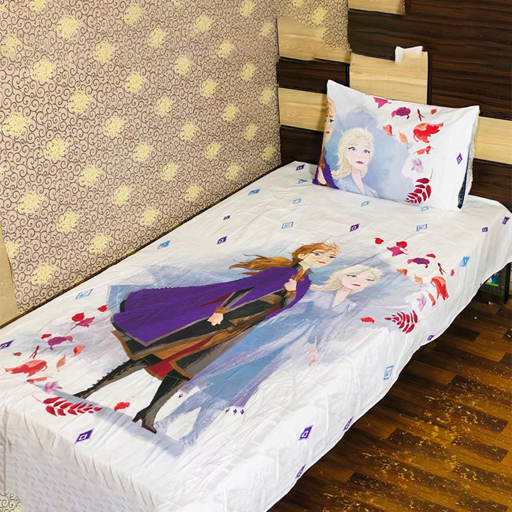 Frozen Single Bed Sheet with Pillow - Hopshop