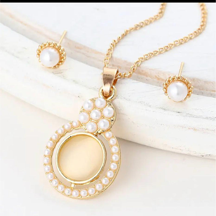 Simulated Pearl Jewelry Sets Fashion Gold