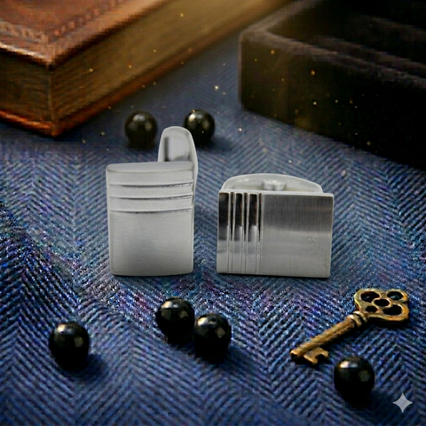 Silver Colored Cufflinks For Men