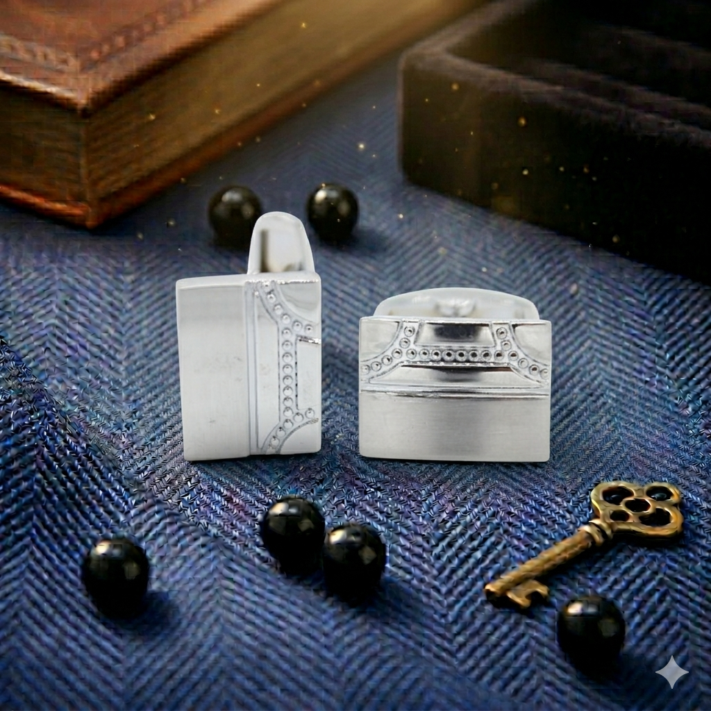 Silver Colored Cufflinks For Men