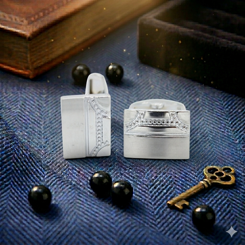 Silver Colored Cufflinks For Men