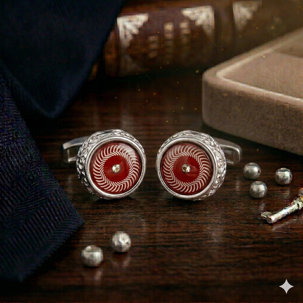 D2 Plain Brown Cufflinks For Men